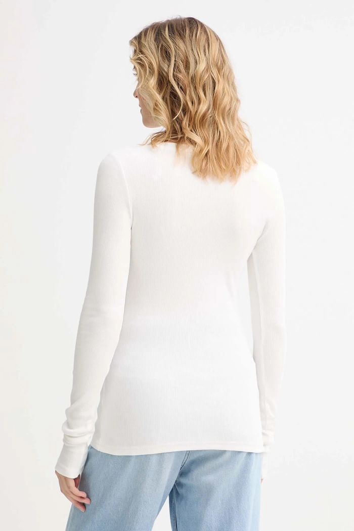 Îmbrăcăminte MUUV. longsleeve MUUV. x Answear LONGSLEEV.SLIMFIT.LINEA alb