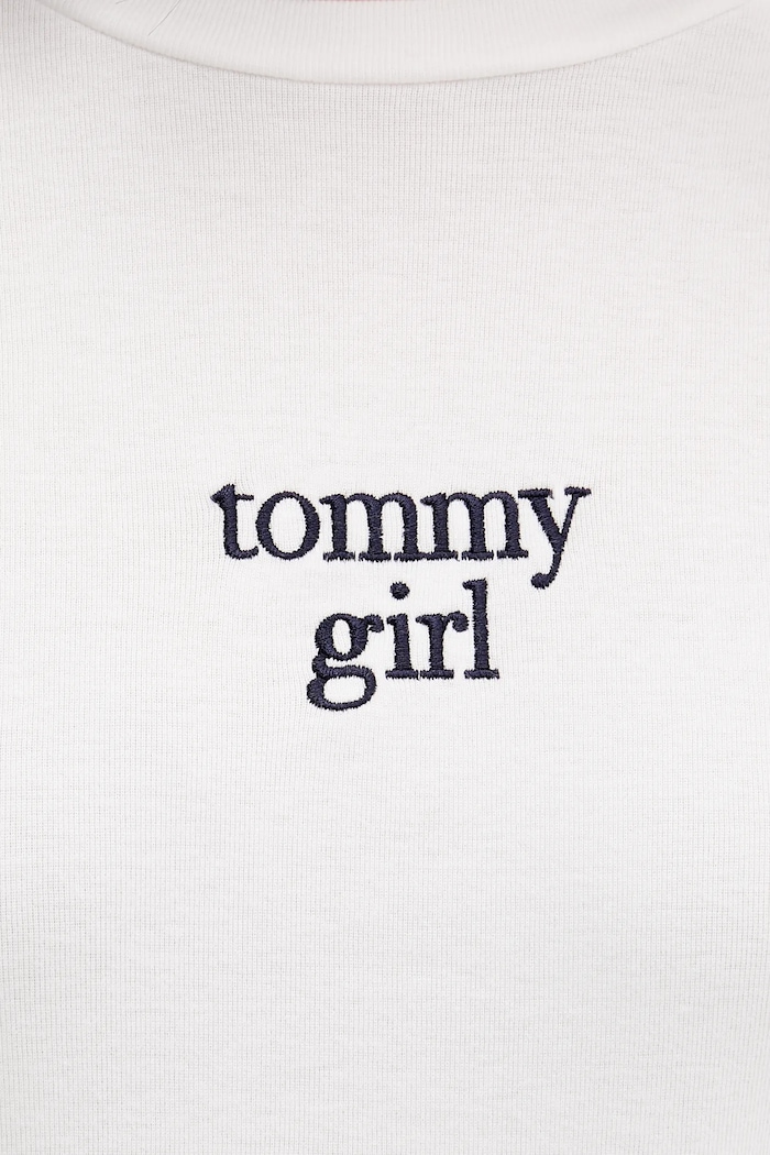 Bavlnené tričko s dlhým rukávom Tommy Jeans DW0DW22499 biela