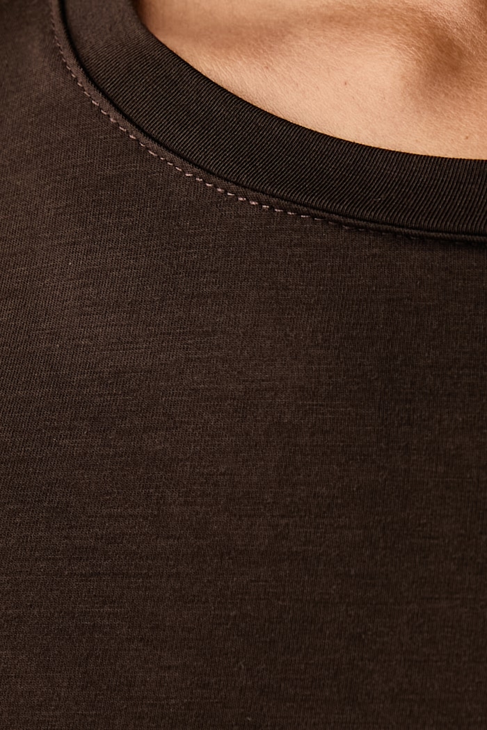Longsleeve damski z wiskozy MALENE La Mania brązowy MALENE