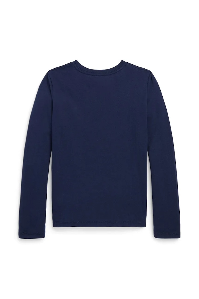 Polo Ralph Lauren longsleeve din bumbac pentru copii 313841122029 bleumarin AW25