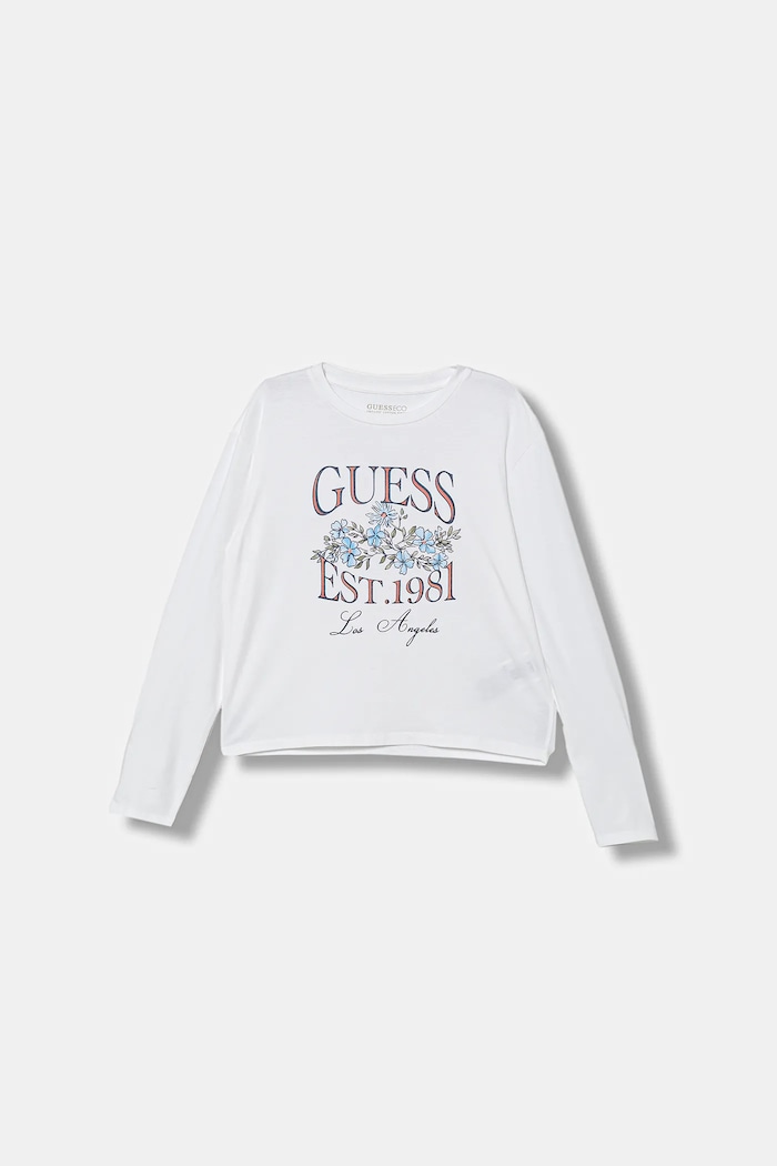 Guess longsleeve dziecięcy z elastanem biały J5YI20.K6YW4.9BYA