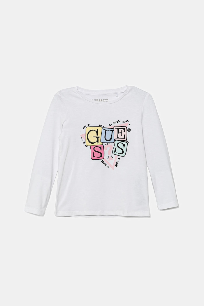 Guess Dětské tričko s dlouhým rukávem Guess bílá K5YI07.K6YW4.9BYA