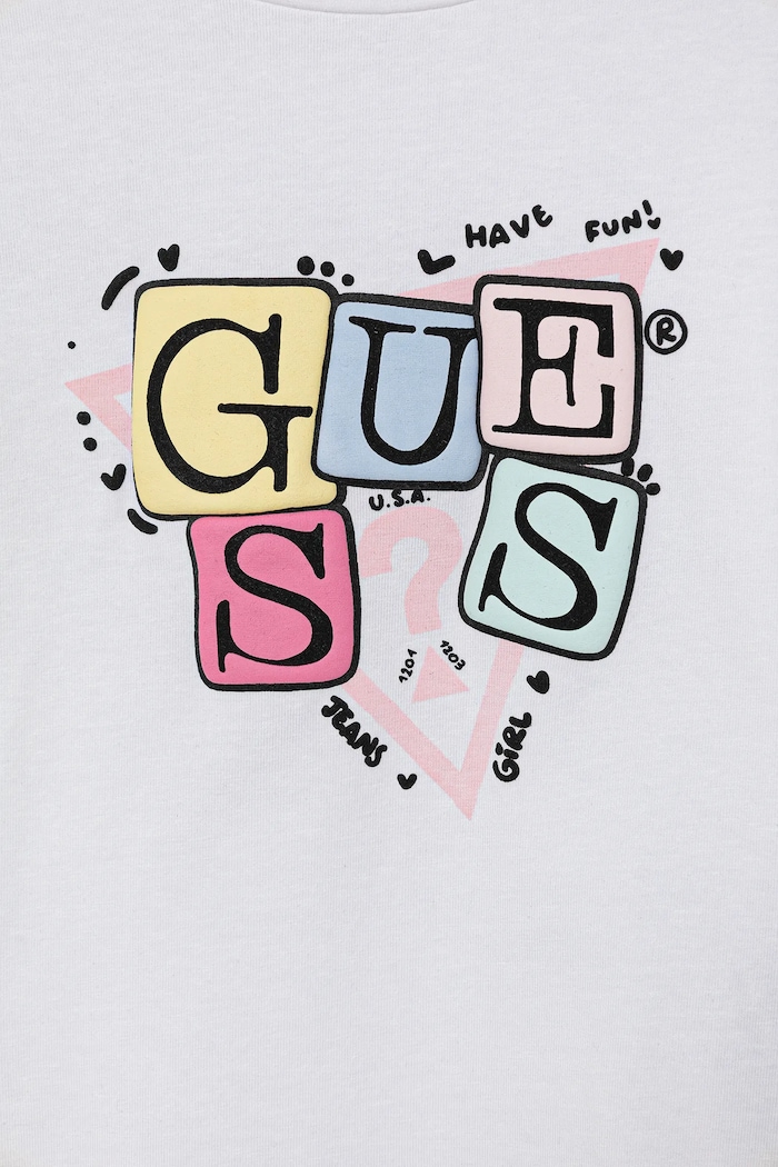 DÍVKA Guess Dětské tričko s dlouhým rukávem Guess K5YI07.K6YW4.9BYA bílá