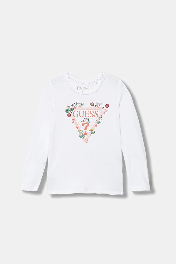 Guess longsleeve dziecięcy z elastanem biały K5YI16.K6YW4.9BYA