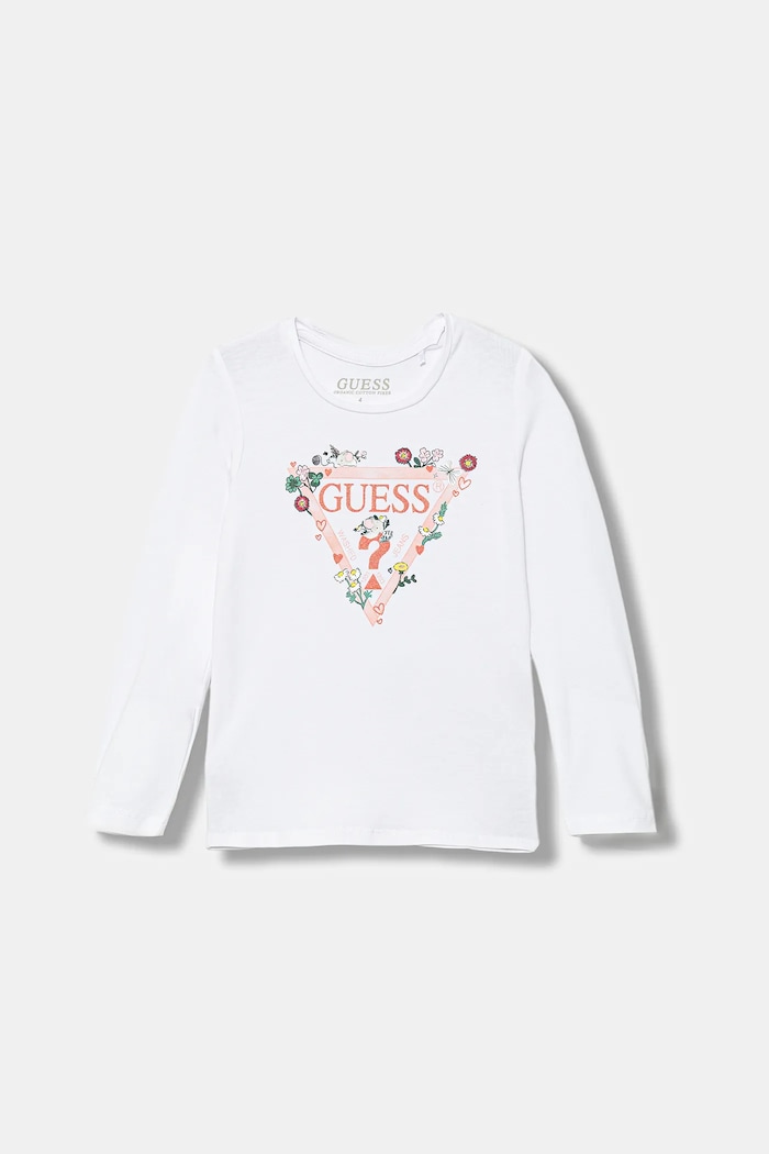 Guess longsleeve dziecięcy z elastanem biały K5YI16.K6YW4.9BYA
