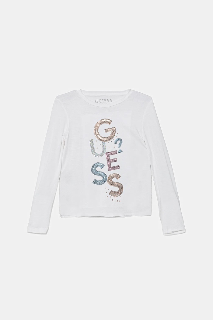 Guess longsleeve dziecięcy aplikacja biały K5YI26.KAPO0.9BYA