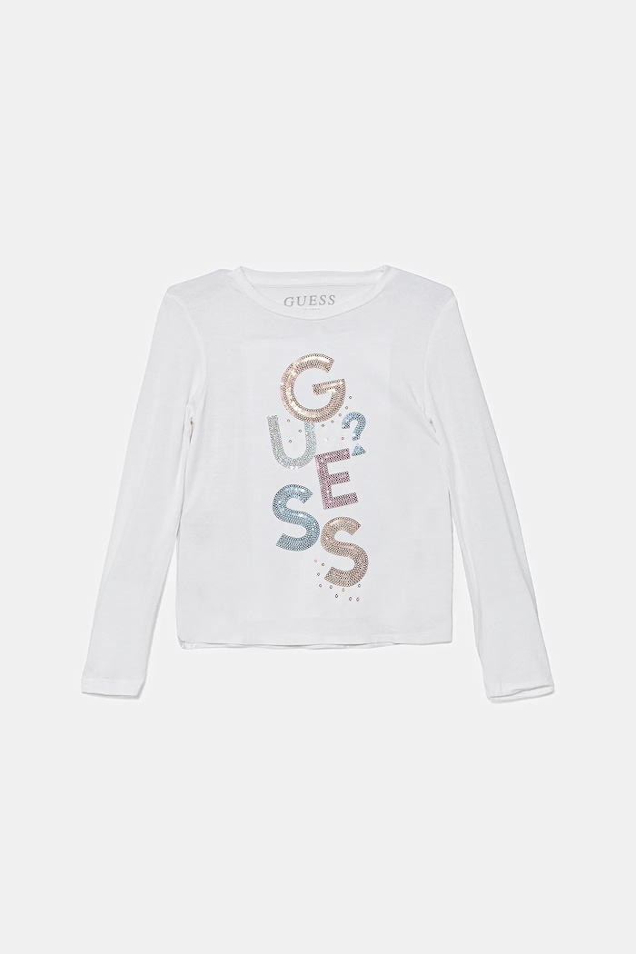 Guess longsleeve dziecięcy aplikacja biały K5YI26.KAPO0.9BYA