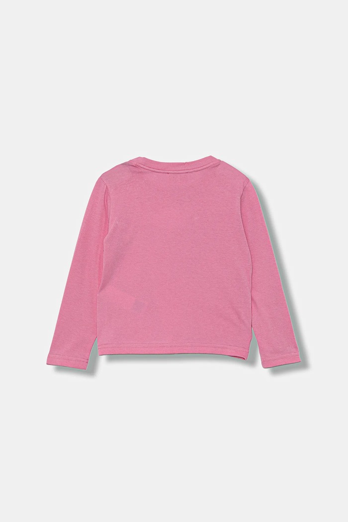 Dětské bavlněné tričko s dlouhým rukávem Diesel TIVALSYLS T-SHIRT J02431 růžová AW25