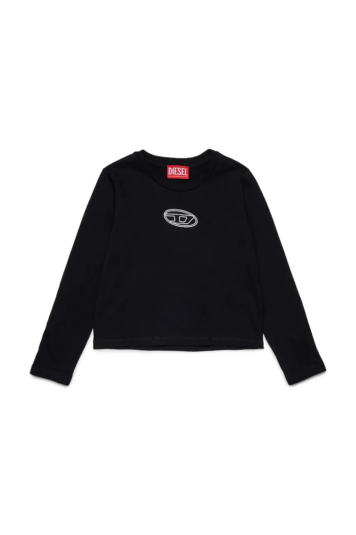 Детска блуза с дълги ръкави Diesel TIVALSYLS T-SHIRT памук черен J02431