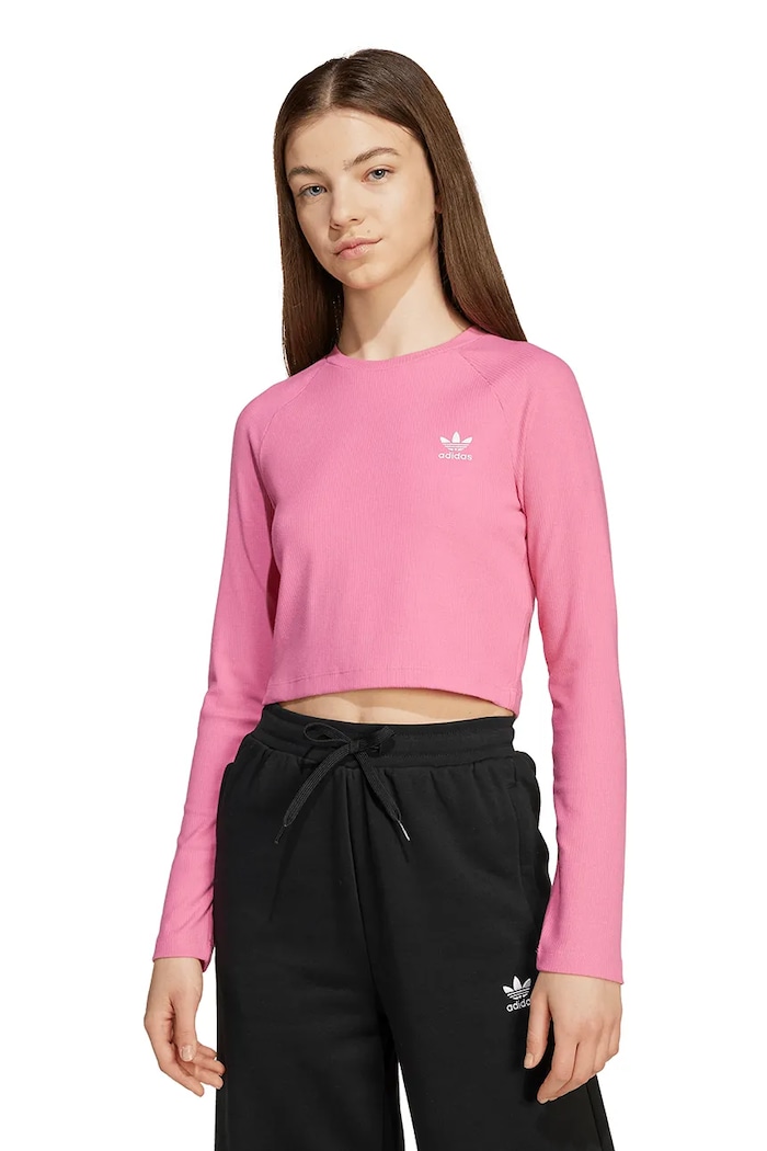 Παιδικό μακρυμάνικο adidas Originals στάμπα ροζ JW2598
