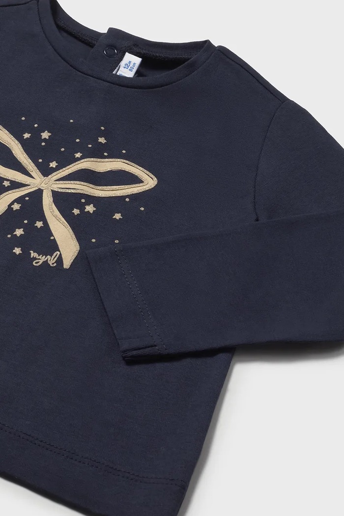 Dziewczynka Mayoral longsleeve dziecięcy 116.4D.Baby.9BYA granatowy