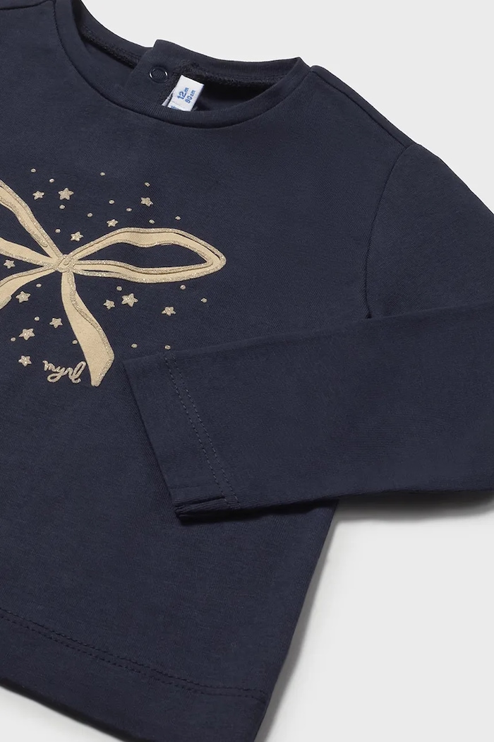 Dziewczynka Mayoral longsleeve dziecięcy 116.4D.Baby.9BYA granatowy