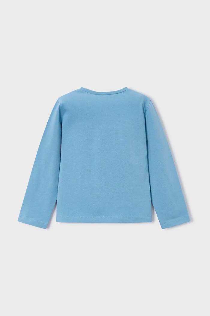 Mayoral Longsleeve din bumbac 178.6K.Mini.9BYA albastru AW25