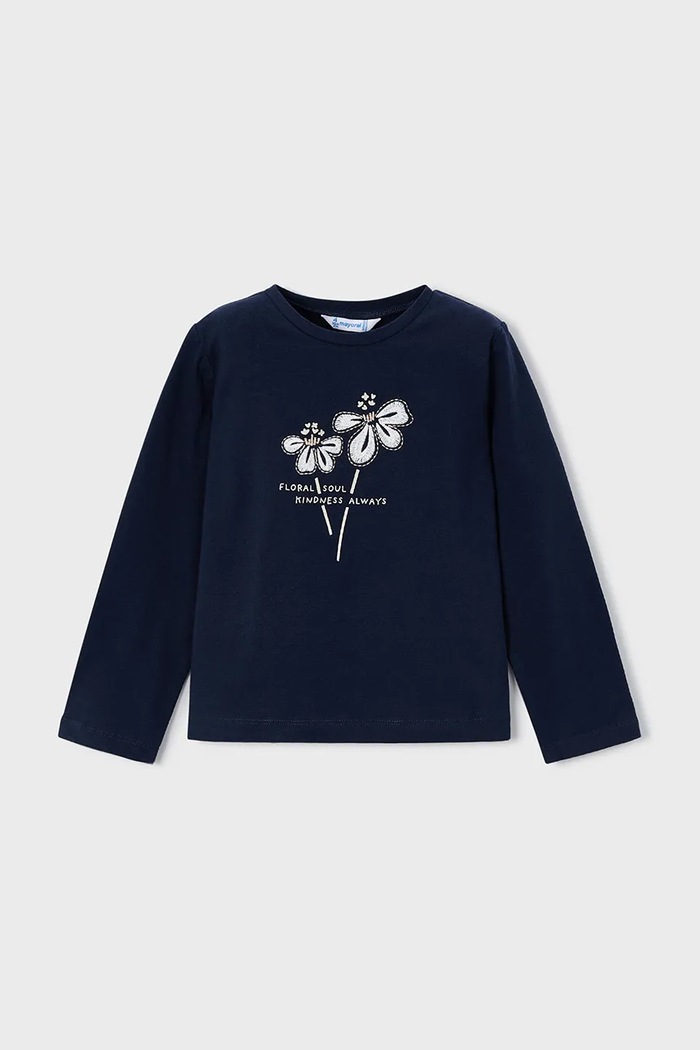 Mayoral Longsleeve din bumbac 178.6K.Mini.9BYA albastru AW25