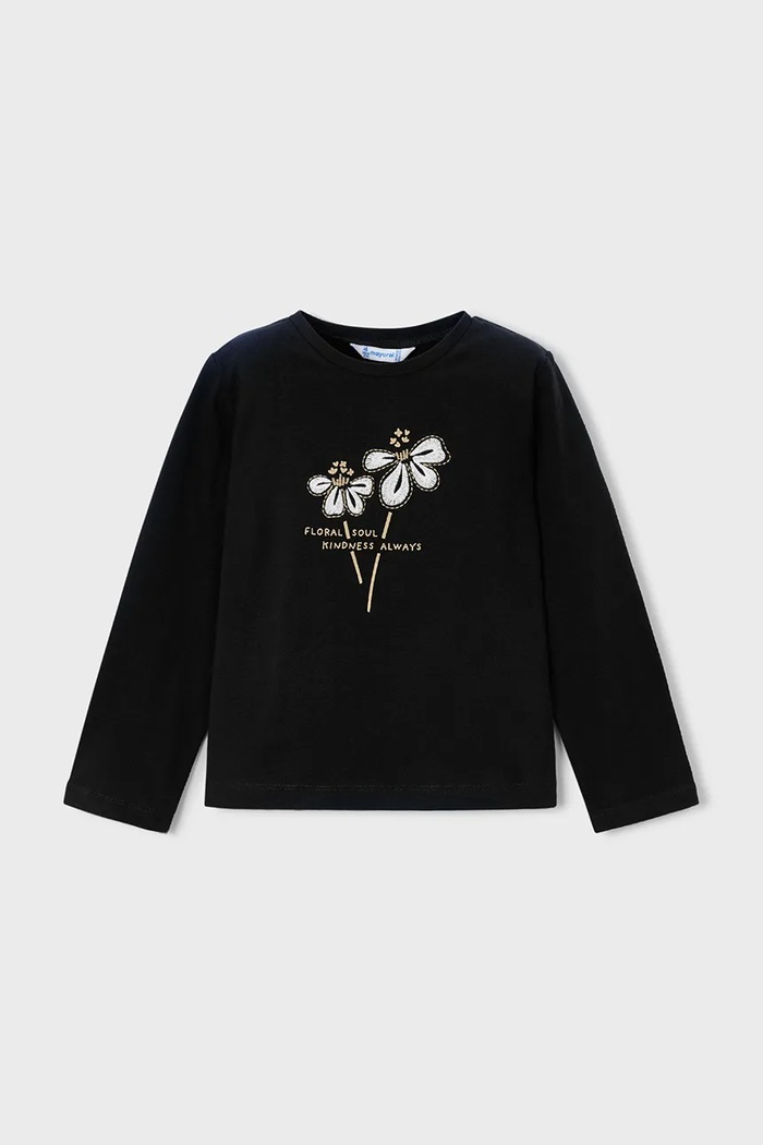 Mayoral longsleeve bawełniany 178.6K.Mini.9BYA czarny AW25