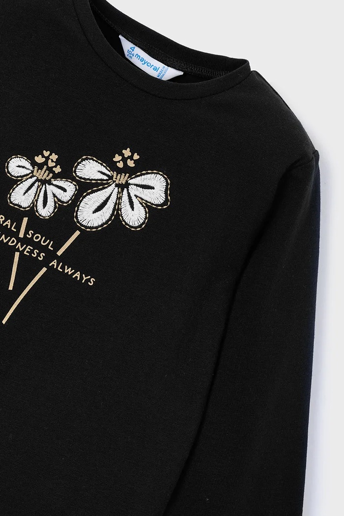 Mayoral longsleeve bawełniany czarny 178.6K.Mini.9BYA