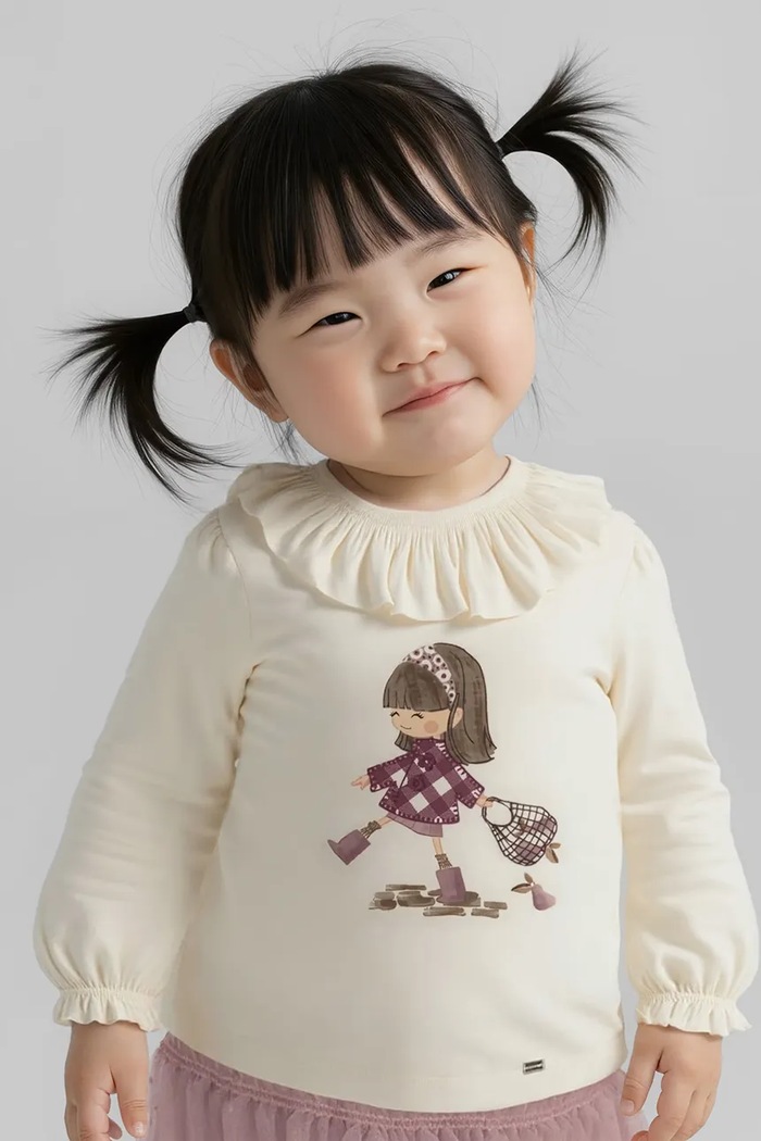 Mayoral longsleeve dziecięcy z elastanem różowy 2076.4C.Baby.9BYA