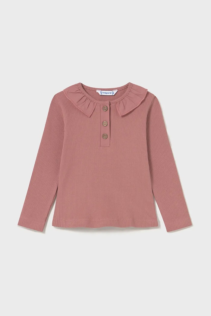 Mayoral longsleeve din bumbac pentru copii uni roz 2112.4K.Baby.9BYA