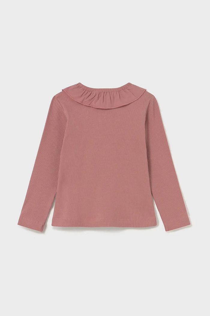 Mayoral longsleeve din bumbac pentru copii 2112.4K.Baby.9BYA roz AW25