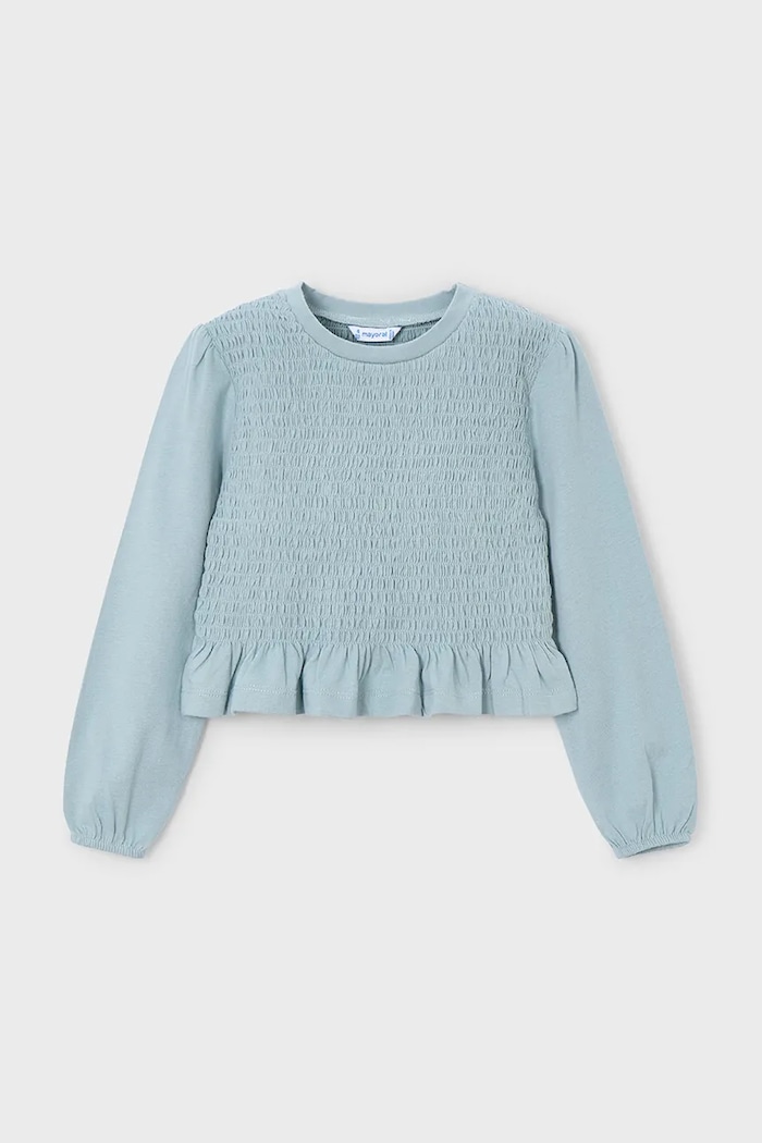 Mayoral Longsleeve bawełniany dziecięcy turkusowy 4007.6E.Mini.9BYA