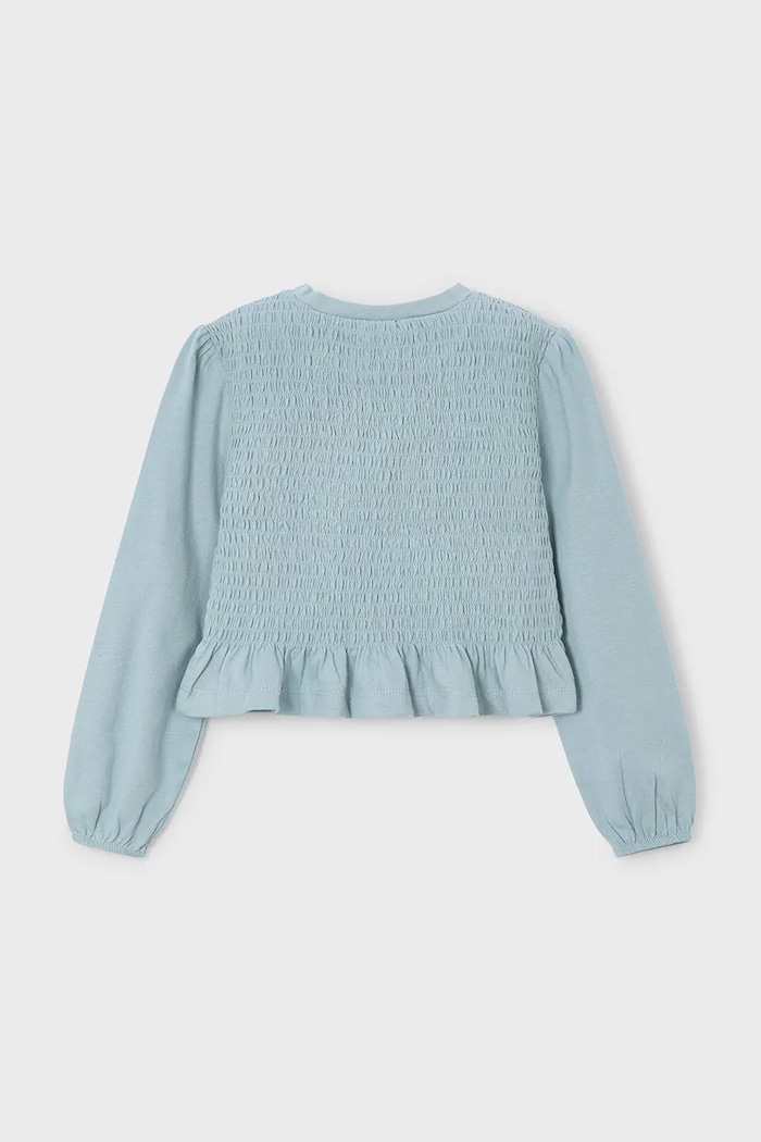 Mayoral Longsleeve bawełniany dziecięcy 4007.6E.Mini.9BYA turkusowy AW25