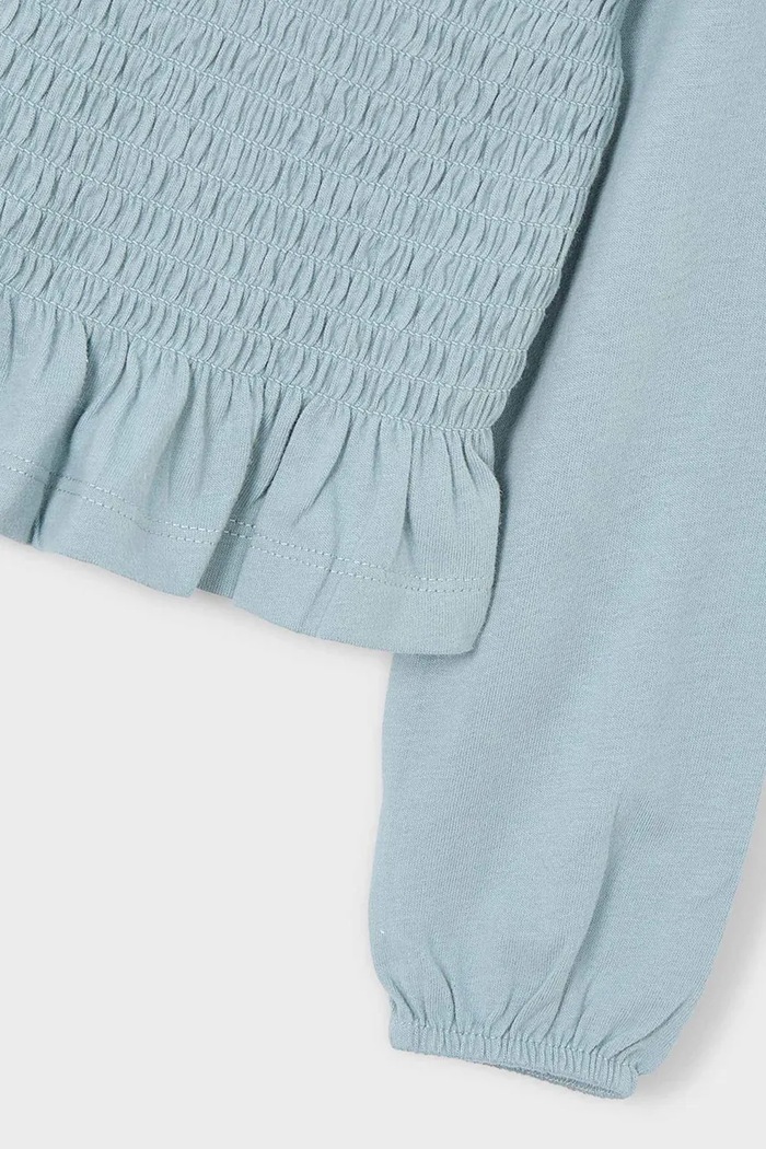 Dziewczynka Mayoral Longsleeve bawełniany dziecięcy 4007.6E.Mini.9BYA turkusowy