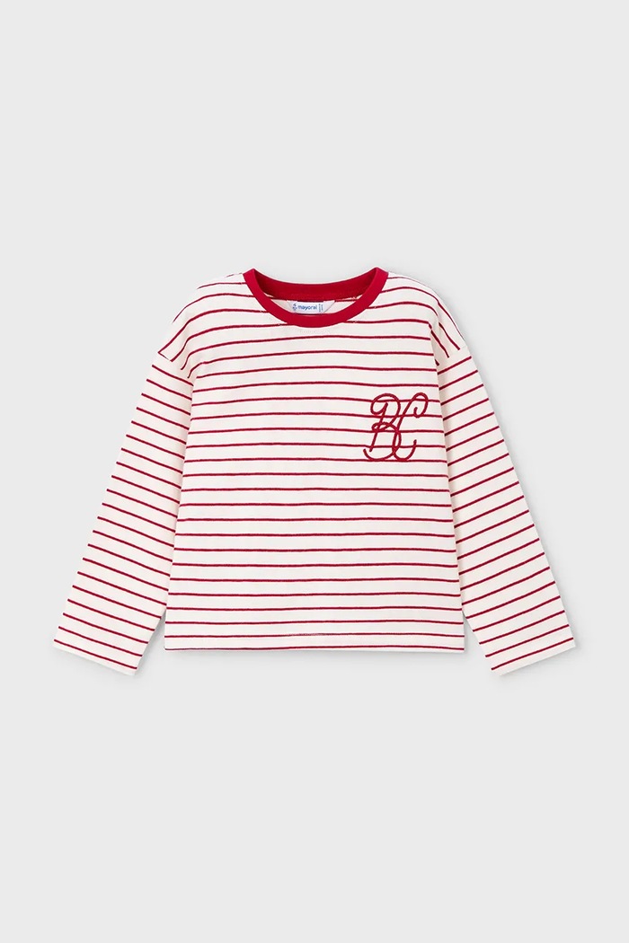 Mayoral longsleeve din bumbac 4013.6N.Mini.9BYA rosu AW25
