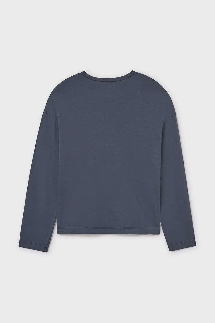 Fete Mayoral longsleeve din bumbac pentru copii 7023.8G.Junior.9BYA albastru