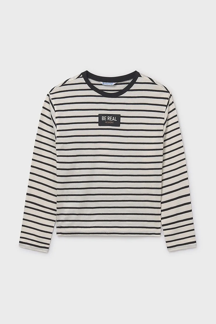 Mayoral longsleeve din bumbac pentru copii 7027.8K.Junior.9BYA negru AW25