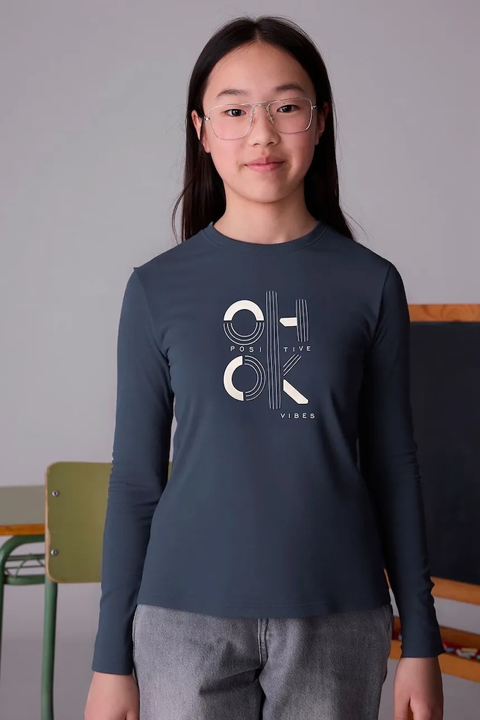 Mayoral longsleeve dziecięcy okrągły niebieski 7028.8K.Junior.9BYA