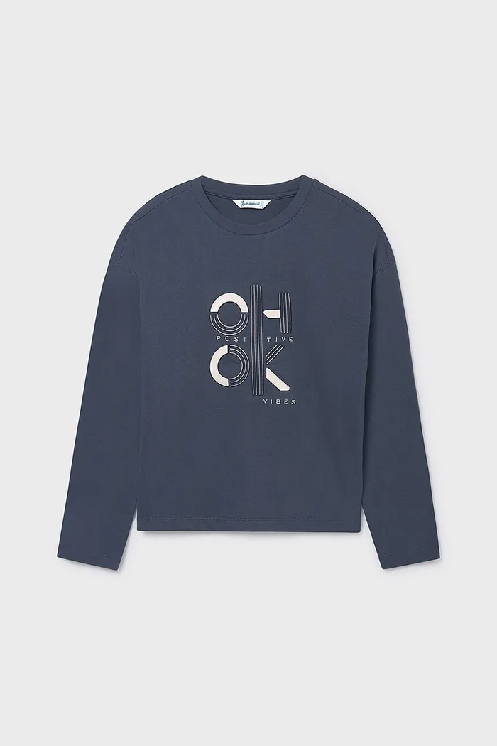 Mayoral longsleeve dziecięcy 7028.8K.Junior.9BYA niebieski AW25