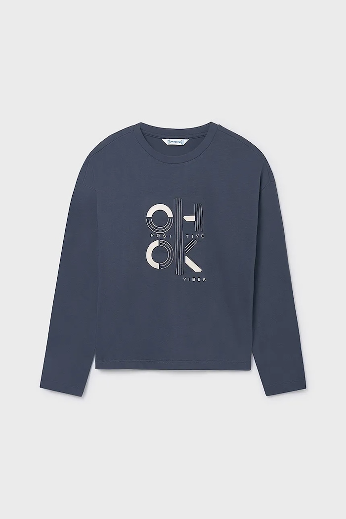 Mayoral longsleeve dziecięcy 7028.8K.Junior.9BYA niebieski AW25