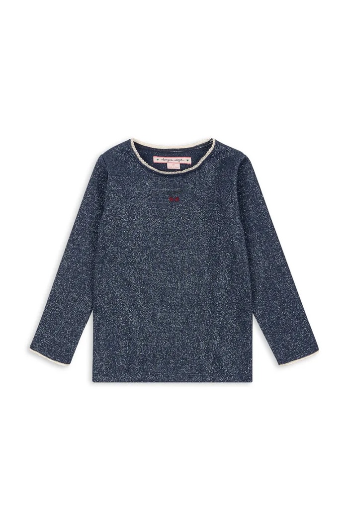 Detské tričko s dlhým rukávom Konges Sløjd ROLI BLOUSE bavlna tmavomodrá KS103967.9BYA