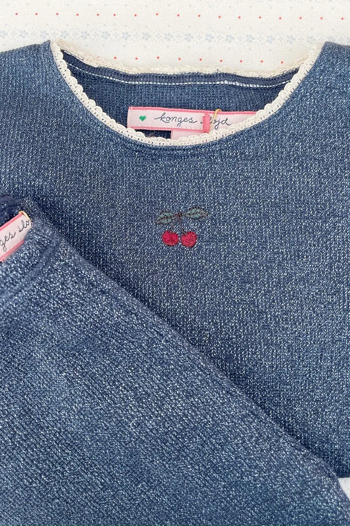 Detské tričko s dlhým rukávom Konges Sløjd ROLI BLOUSE KS103967.9BYA tmavomodrá