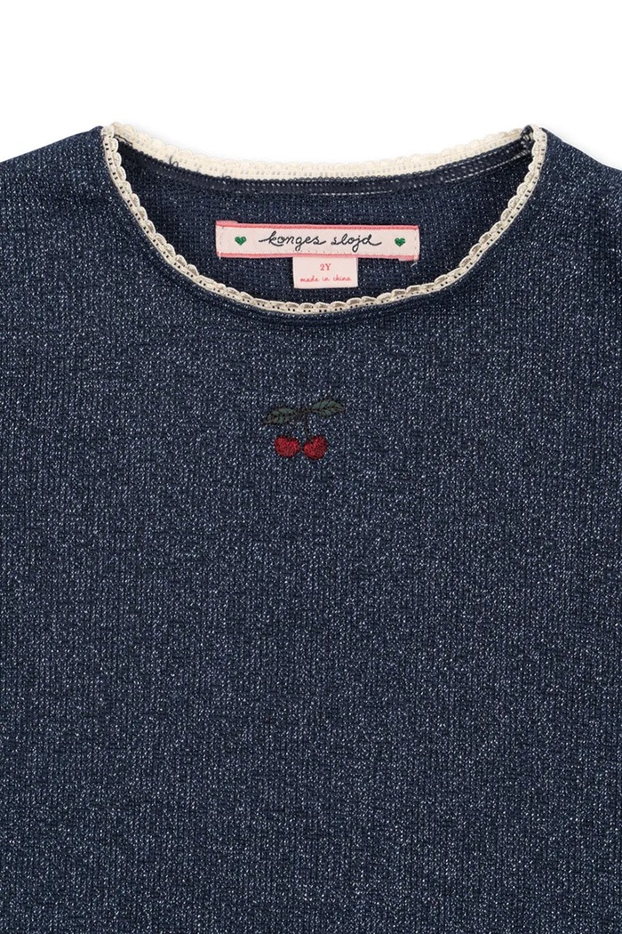 Dievča Detské tričko s dlhým rukávom Konges Sløjd ROLI BLOUSE KS103967.9BYA tmavomodrá