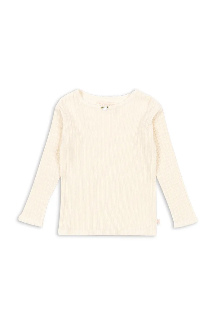 Konges Sløjd longsleeve bawełniany dziecięcy PAPIN BLOUSE GOTS bawełna beżowy KS103957.9BYA