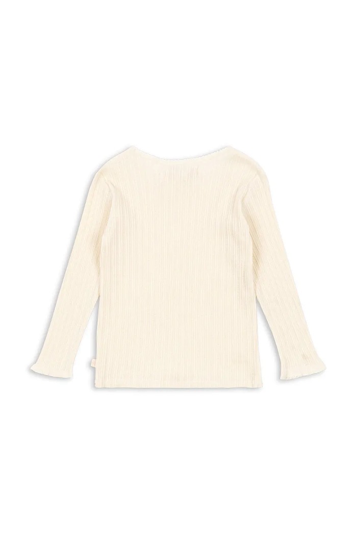 Konges Sløjd longsleeve bawełniany dziecięcy PAPIN BLOUSE GOTS KS103957.9BYA beżowy AW25