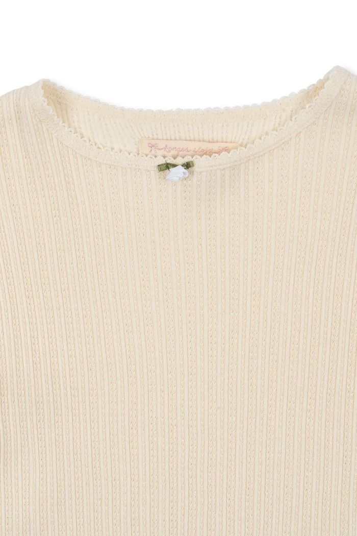 Dziewczynka Konges Sløjd longsleeve bawełniany dziecięcy PAPIN BLOUSE GOTS KS103957.9BYA beżowy