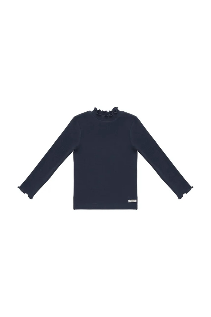 Donsje longsleeve pentru copii din bumbac cu elastan Wonsy Shirt 4089800 bleumarin AW25