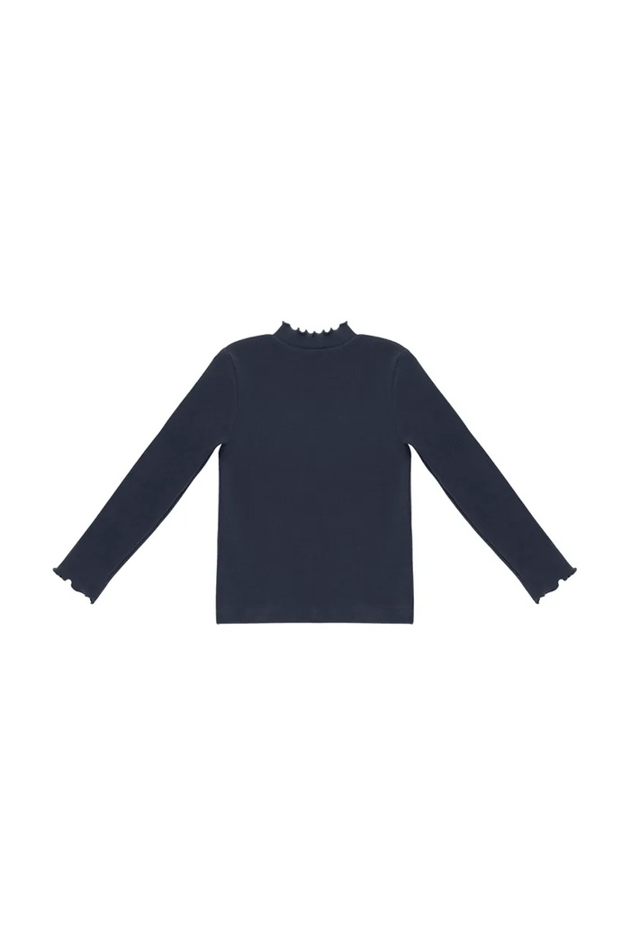 Fete Donsje longsleeve pentru copii din bumbac cu elastan Wonsy Shirt 4089800 bleumarin