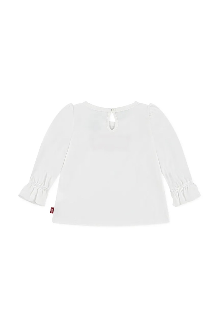 Detské bavlnené tričko s dlhým rukávom Levi's BATWING LS FASHION KNIT TO 1EN569 biela AW25