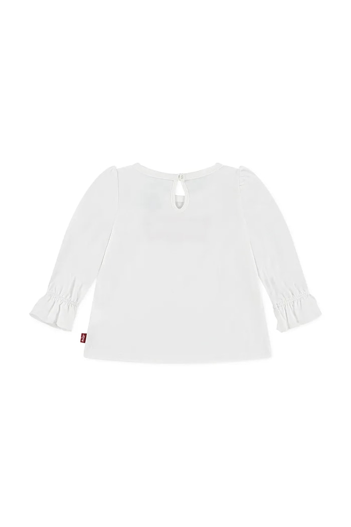 Detské bavlnené tričko s dlhým rukávom Levi's BATWING LS FASHION KNIT TO 1EN569 biela AW25