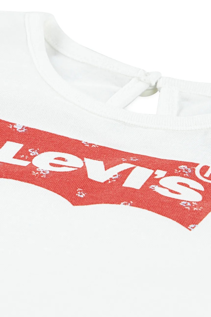 Dievča Detské bavlnené tričko s dlhým rukávom Levi's BATWING LS FASHION KNIT TO 1EN569 biela
