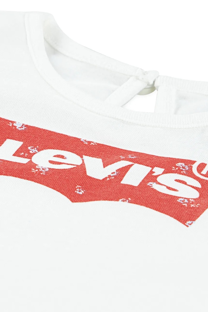 Dievča Detské bavlnené tričko s dlhým rukávom Levi's BATWING LS FASHION KNIT TO 1EN569 biela