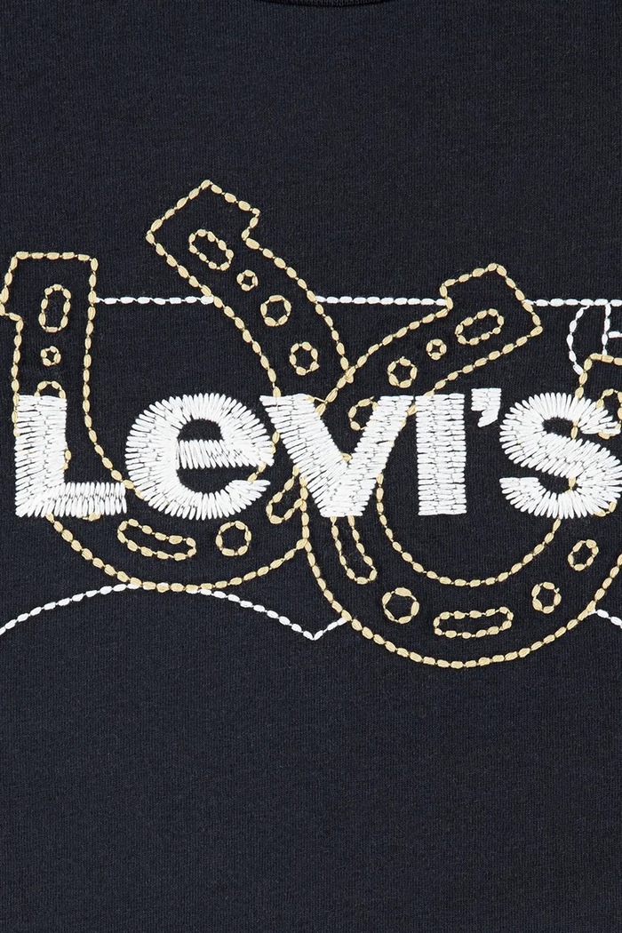 Fete Levi's longsleeve din bumbac pentru copii LS BATWING FILL 3EN576 negru