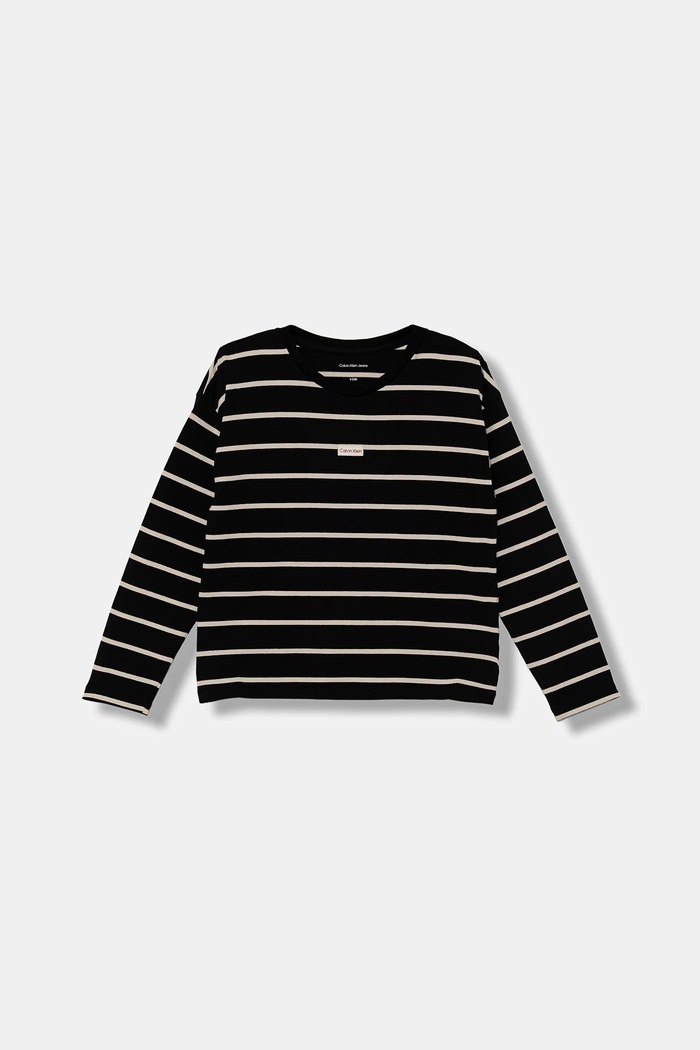 Calvin Klein Jeans longsleeve dziecięcy okrągły czarny IG0IG03034.9BYA