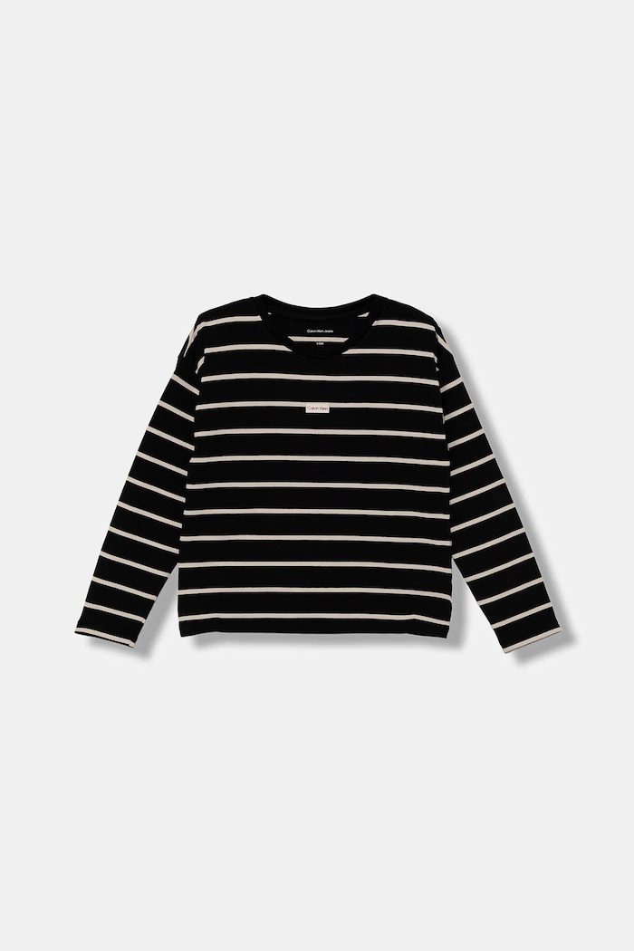 Calvin Klein Jeans longsleeve dziecięcy okrągły czarny IG0IG03034.9BYA