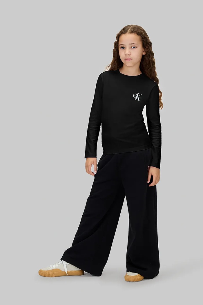 Calvin Klein Jeans longsleeve bawełniany dziecięcy czarny IU0IU00717.104.116.9BYA