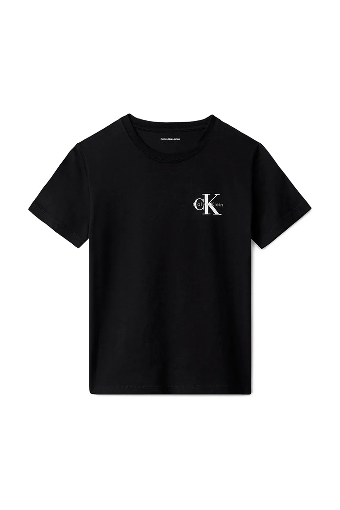 Detské bavlnené tričko Calvin Klein Jeans IU0IU00719.104.116.9BYA čierna AW25
