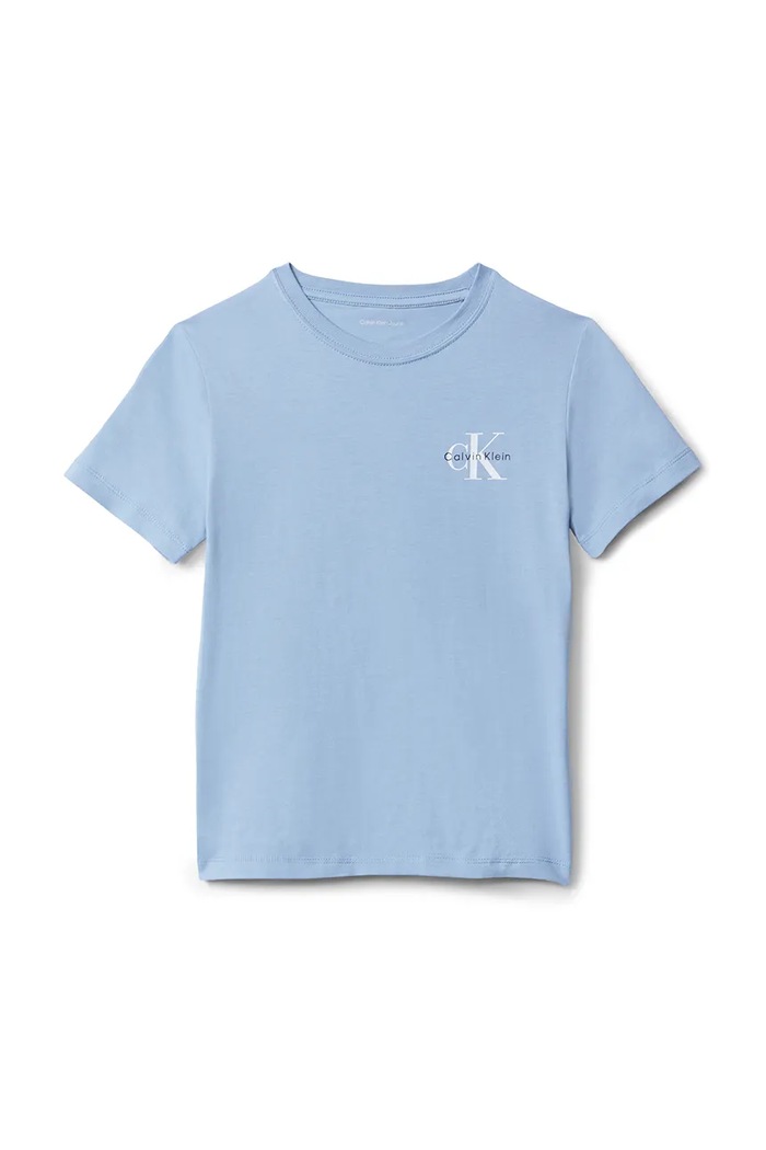 Detské bavlnené tričko Calvin Klein Jeans IU0IU00719.128.170.9BYA modrá AW25
